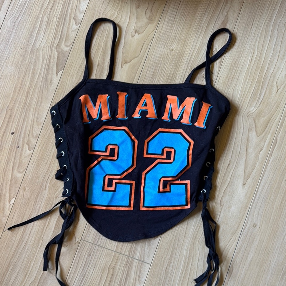 Black Miami 22 Lace-Up Tank Top